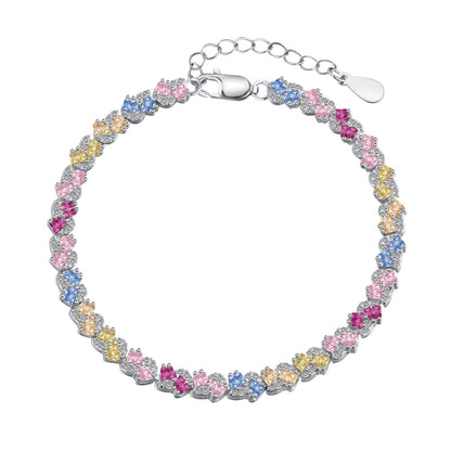 [Together]Ornate Colorful Flower Shape Party Bracelet