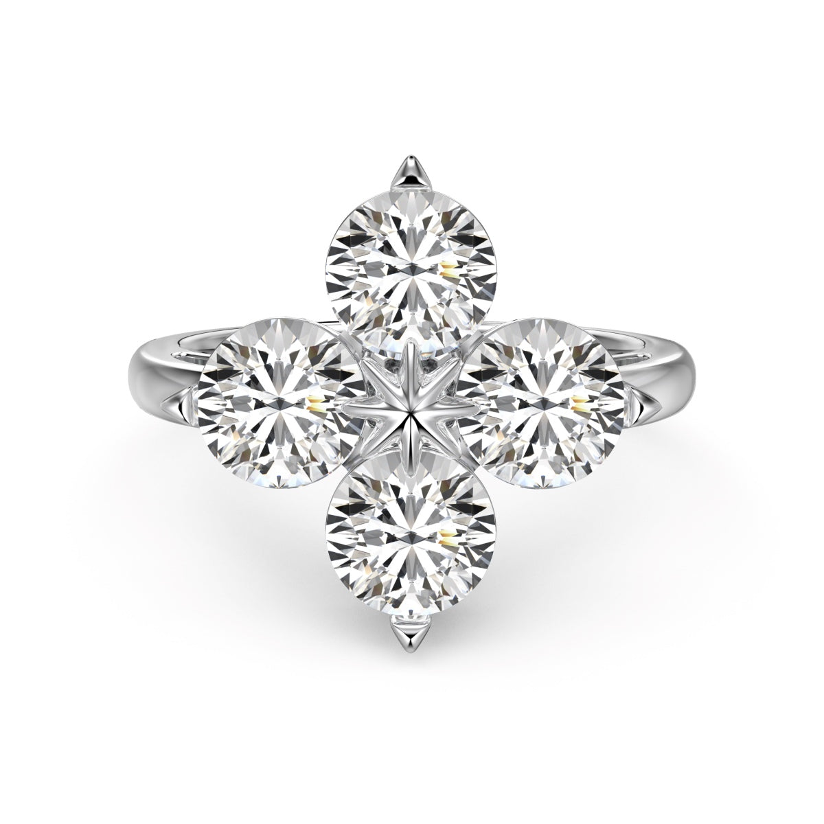 [Together]Four-Leaf Clover Eight-Pointed Star Ring