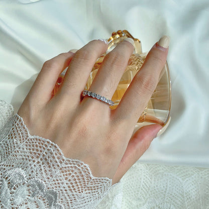 [Together]Sparkling Round Cut Tennis Ring