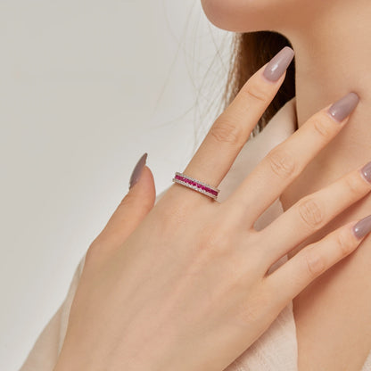 [Together]Delicate Colorful Round Cut Daily Ring