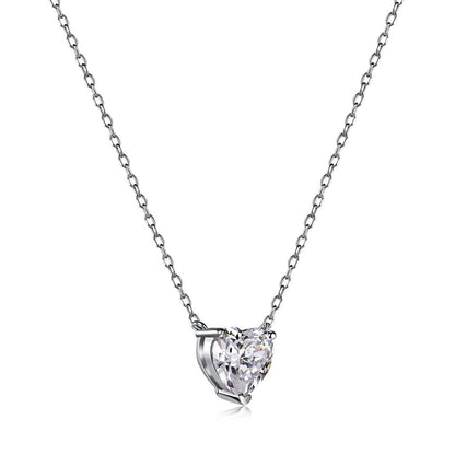 [Together]Heart Shape Main Stone Pendant Collarbone Necklace