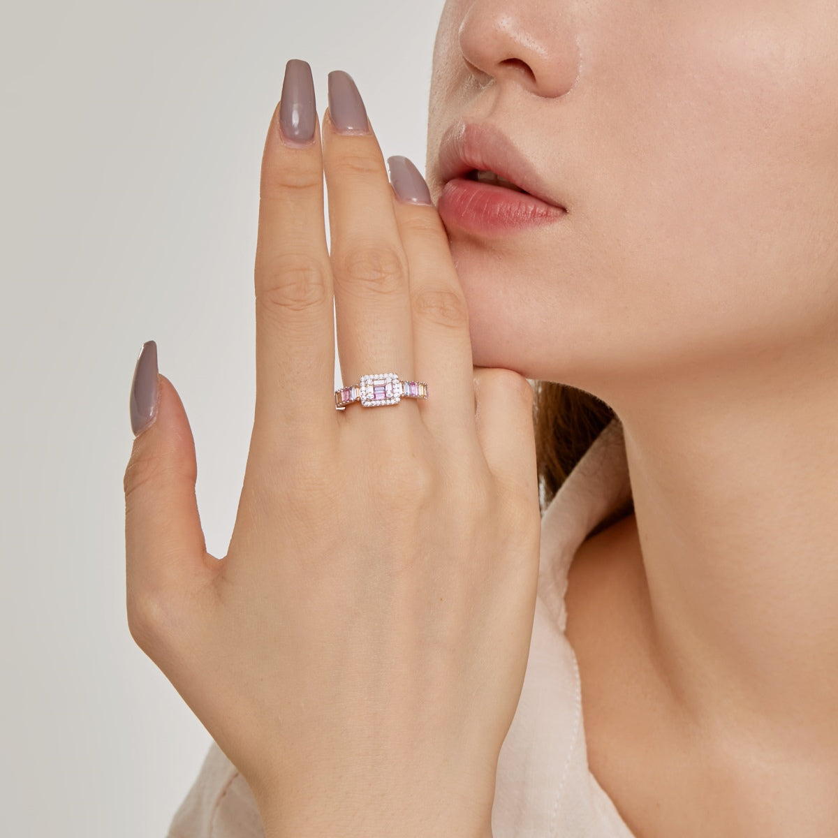 [Together]Exquisite Colorful Radiant Cut Party Ring