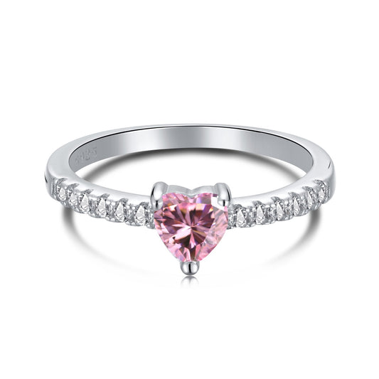 [Together]0.5 Carat CaratEternity Charming Heart Shape Lover Ring