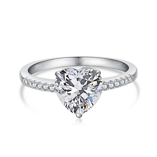 [Together]2.0 Carat Dazzling Lustrous Heart Cut Lover Ring