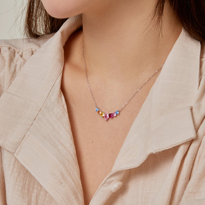 [Together]Dainty Colorful Heart Necklace