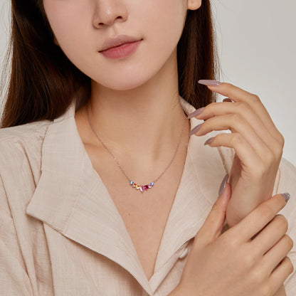 [Together]Dainty Colorful Heart Necklace