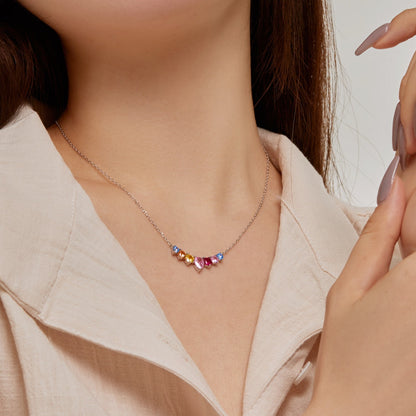 [Together]Dainty Colorful Heart Necklace