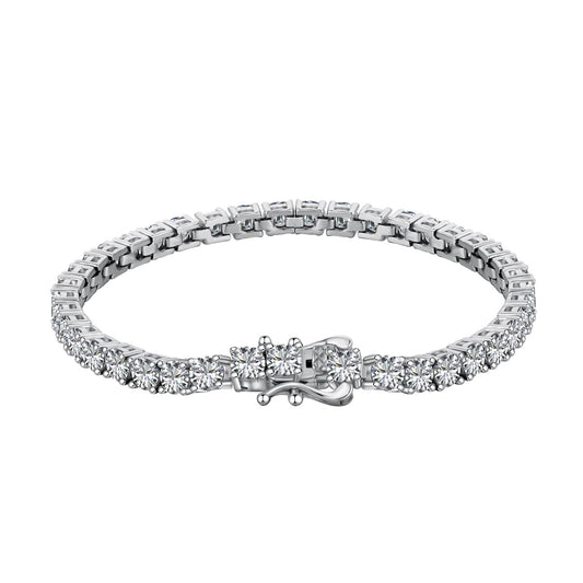 [Together]Luxurious Ornate Round Cut Tennis Bracelet