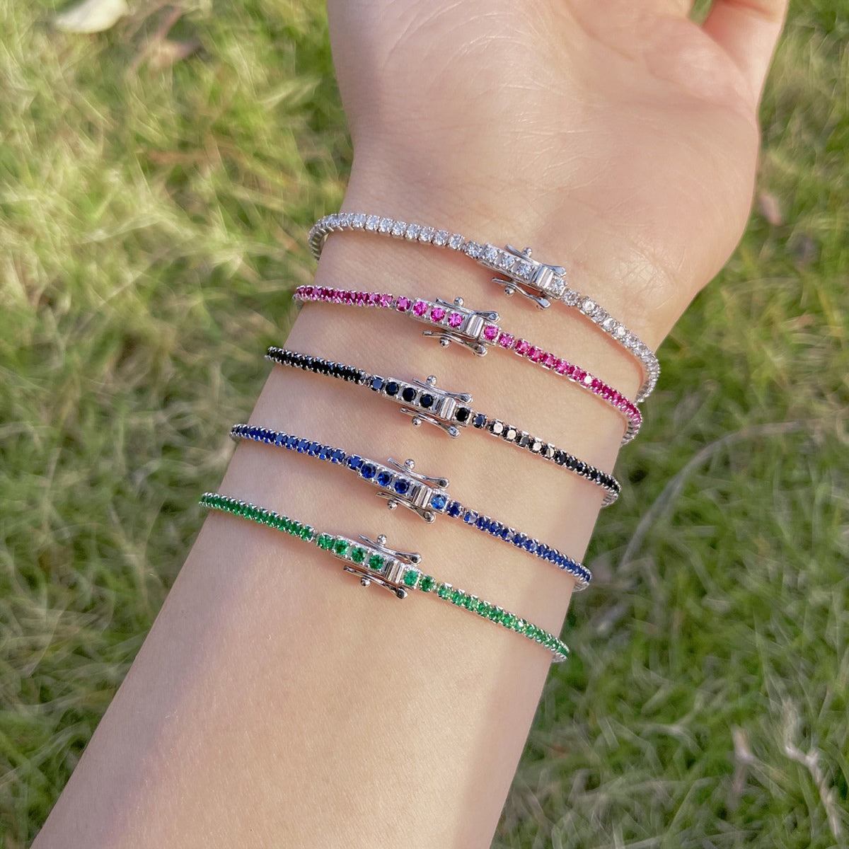 [Together]Radiant Colorful Round Cut Party Bracelet