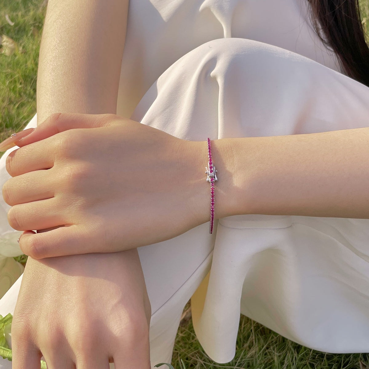 [Together]Radiant Colorful Round Cut Party Bracelet