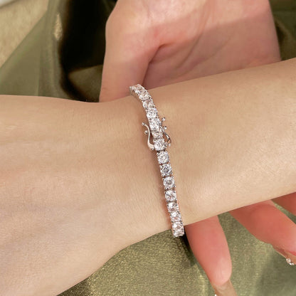 [Together]Luxurious Ornate Round Cut Tennis Bracelet