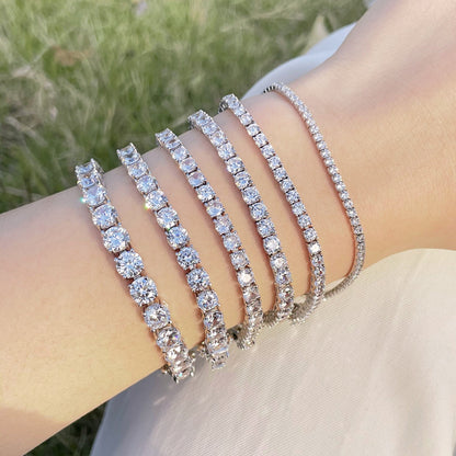 [Together]Luxurious Ornate Round Cut Tennis Bracelet