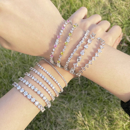 [Together]Luxurious Ornate Round Cut Tennis Bracelet