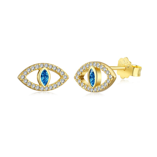 [Together]Blue Devil Eyes Hollow Stud Earrings