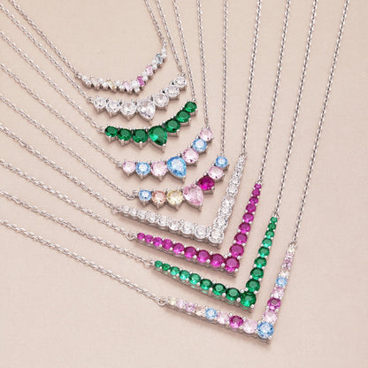 [Together]Dainty Colorful Heart Necklace