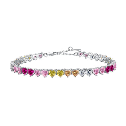 [Together]Luxurious Colorful Romantic Heart Shape Lover Bracelet