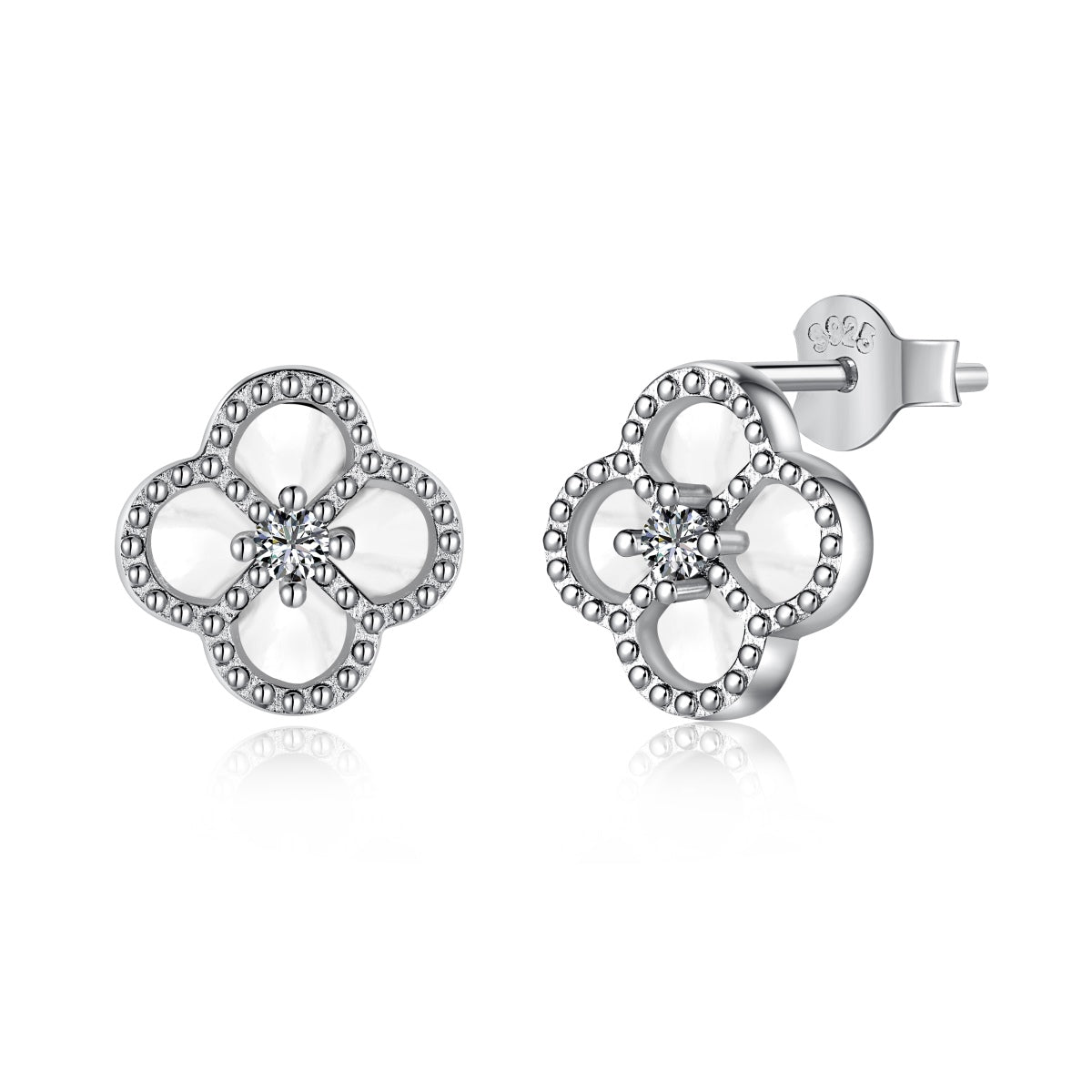 [Together]Four-Leaf Clover Flower Shape Exquisite Earrings