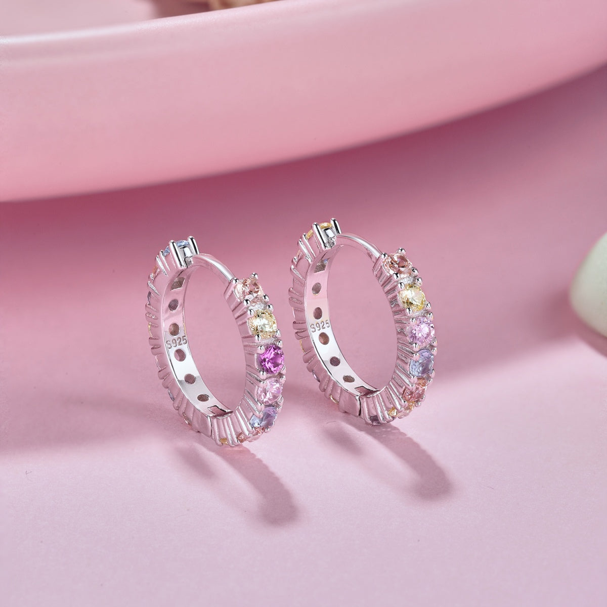 [Together]Radiant Colorful Round Cut Earrings