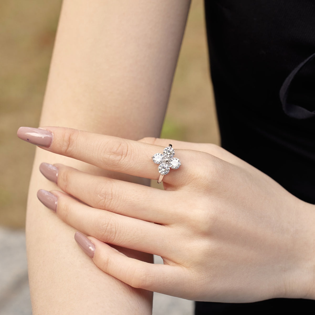 [Together]Four-Leaf Clover Eight-Pointed Star Ring