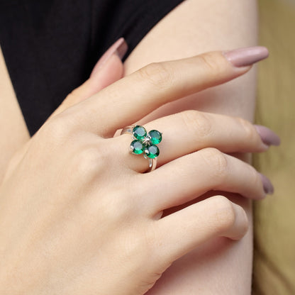 [Together]Four-Leaf Clover Eight-Pointed Star Ring