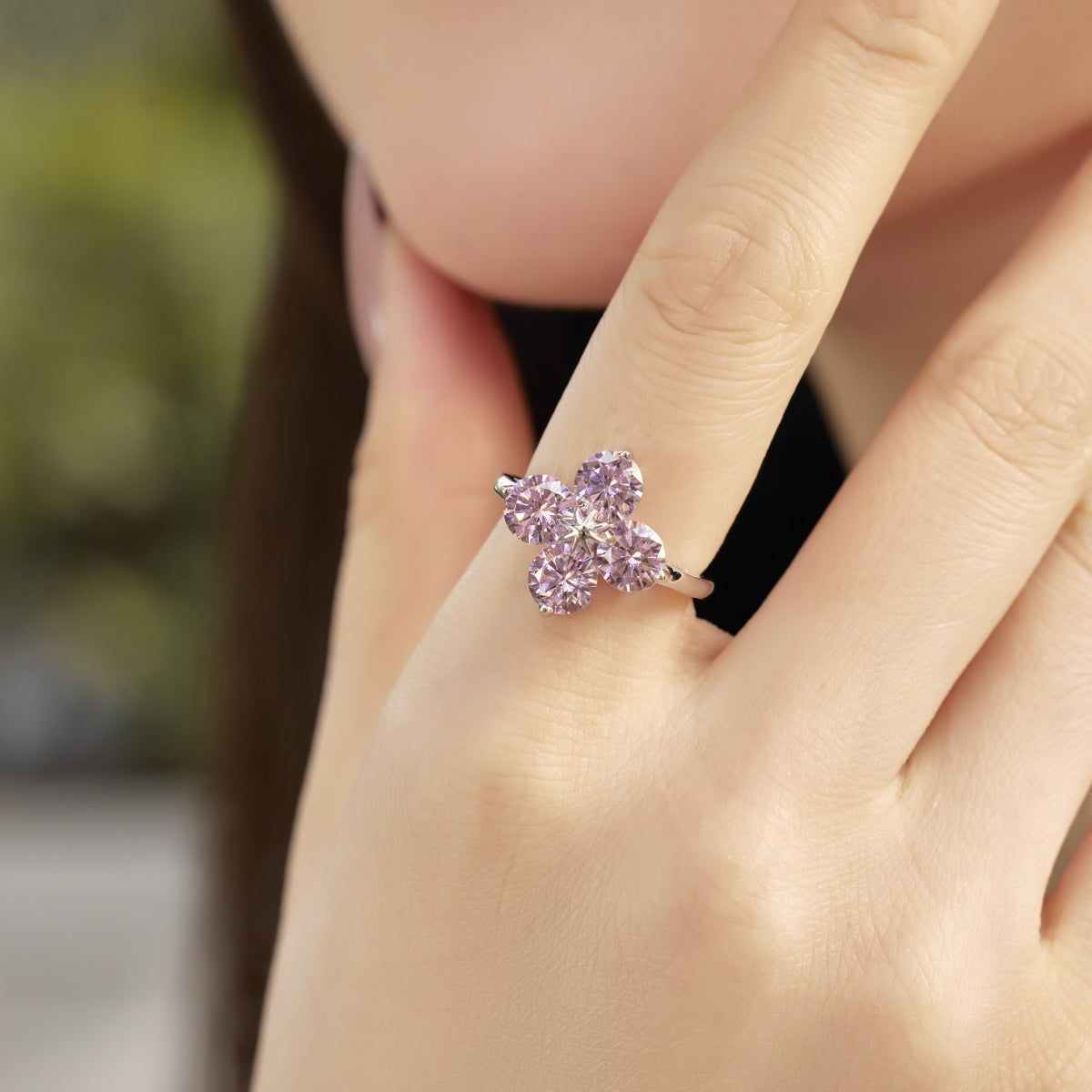 [Together]Four-Leaf Clover Eight-Pointed Star Ring