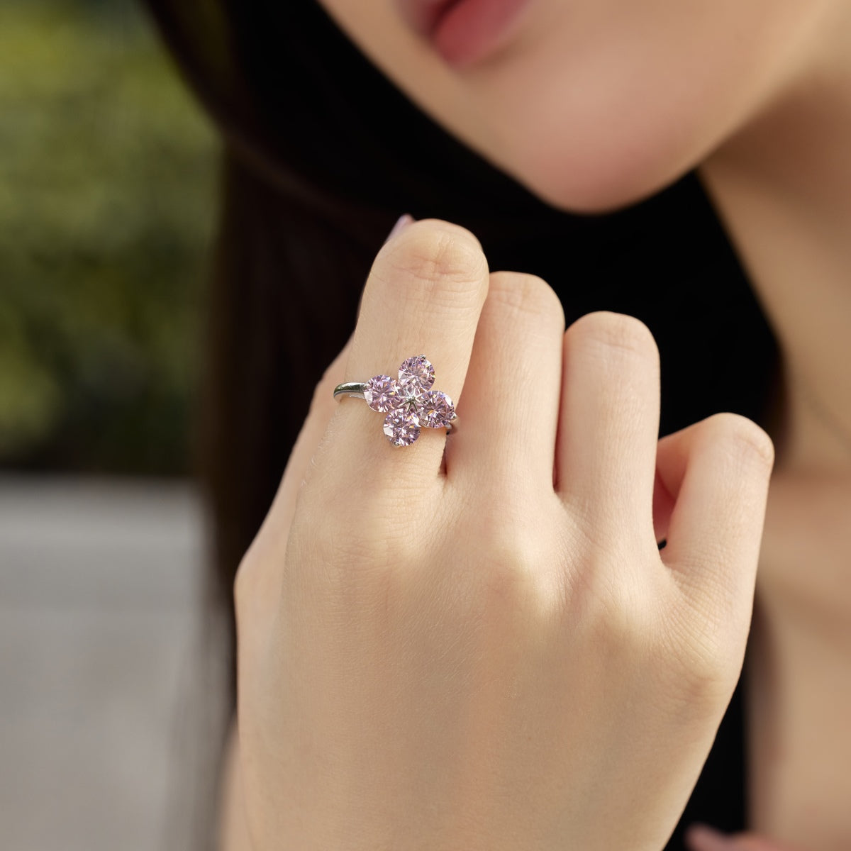 [Together]Four-Leaf Clover Eight-Pointed Star Ring