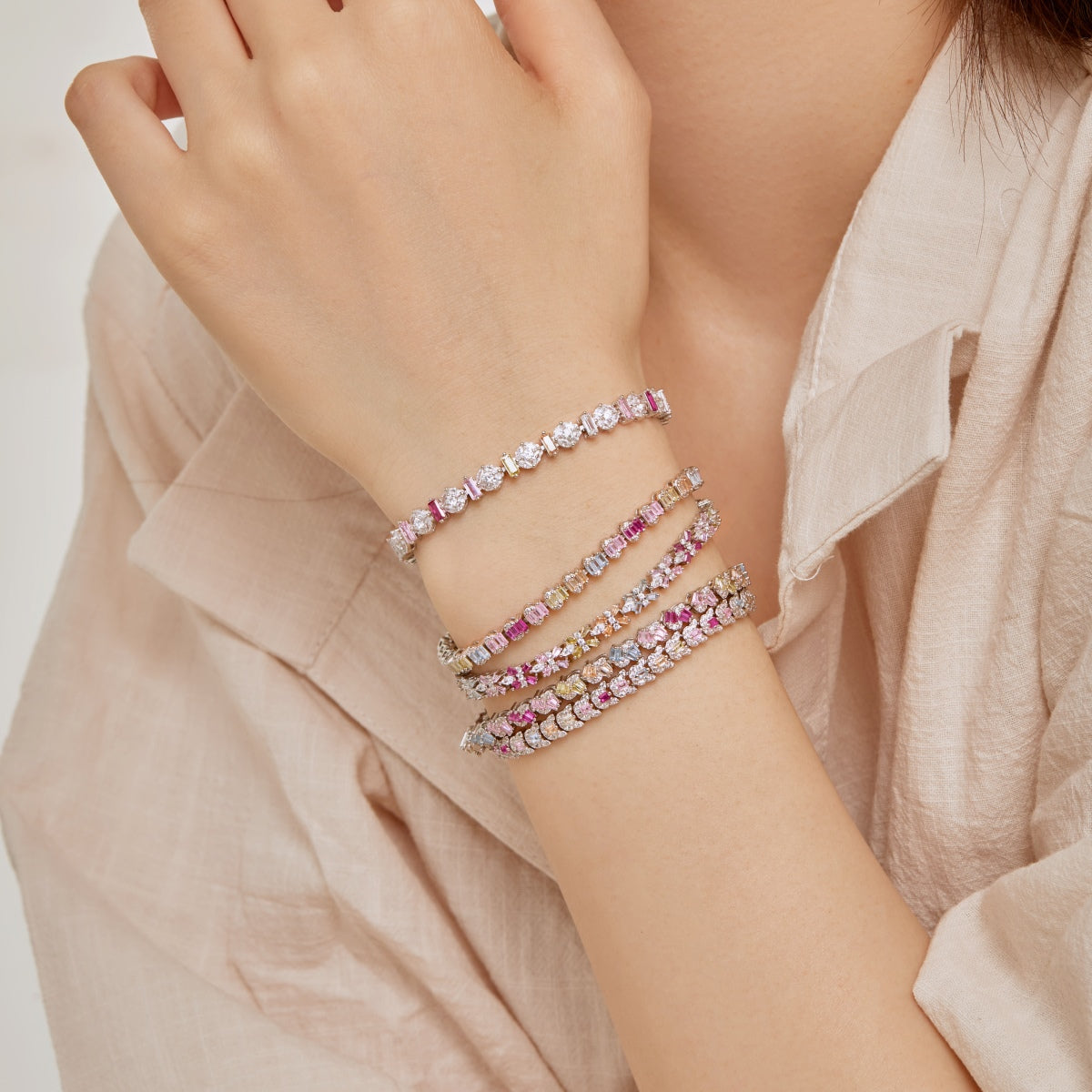 [Together]Delicate Colorful Multi Cut Daily Bracelet